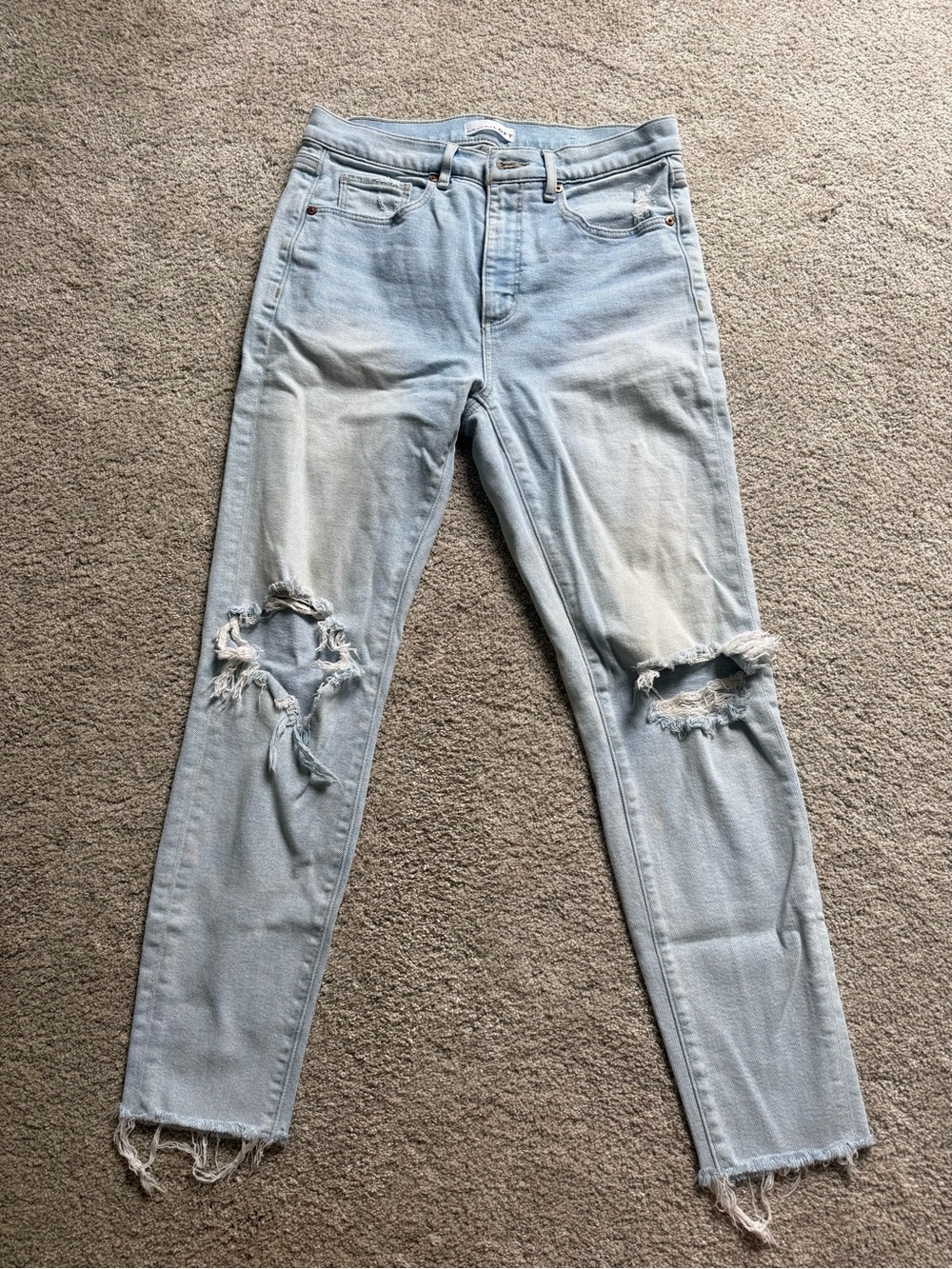 LOFT Light Wash Distressed Skinny Jeans